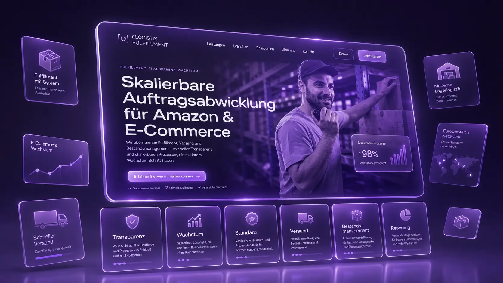 eLogistix — B2B logistics website for scalable e-commerce fulfillment and Amazon sellers.